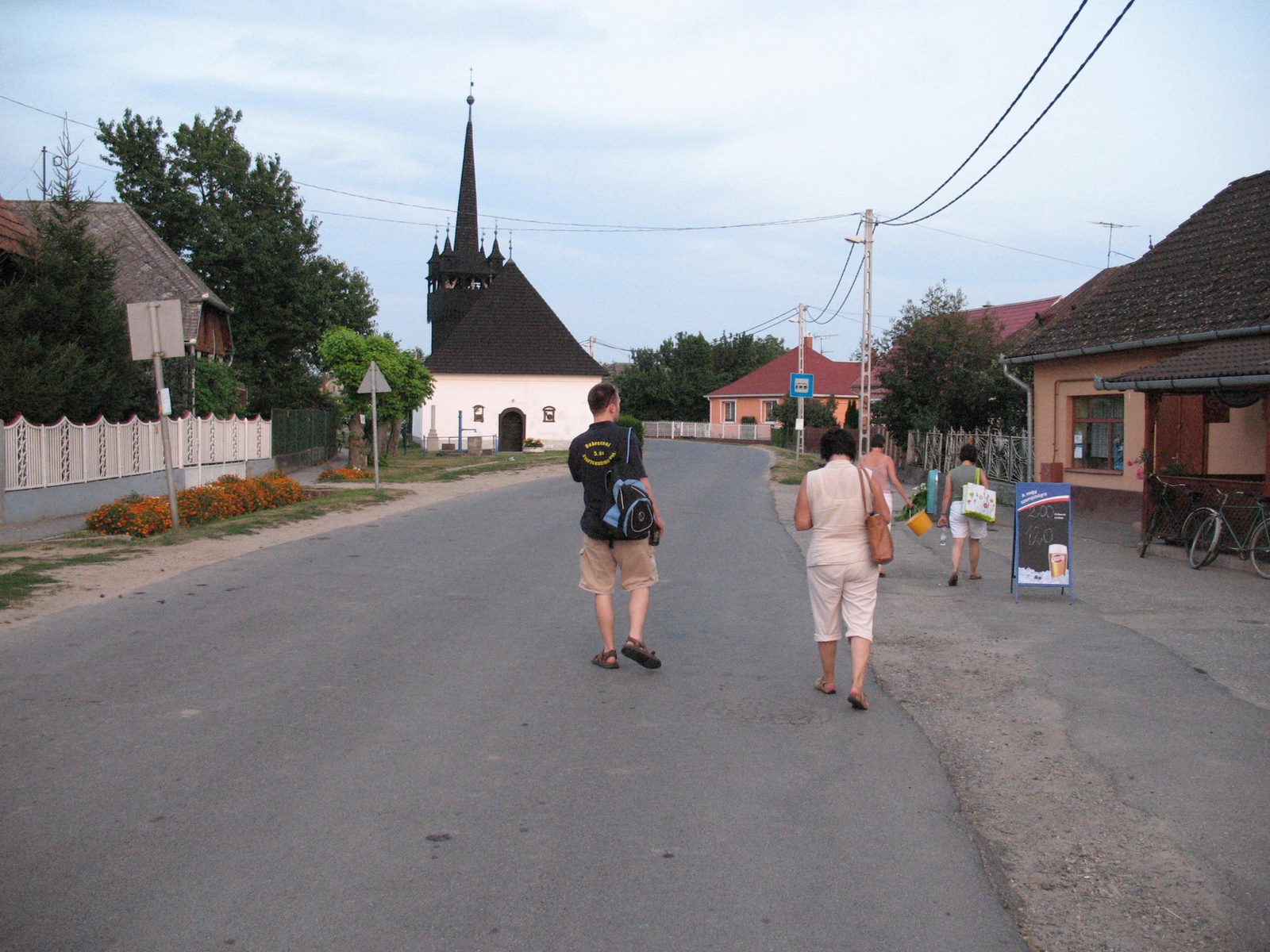 towards the church