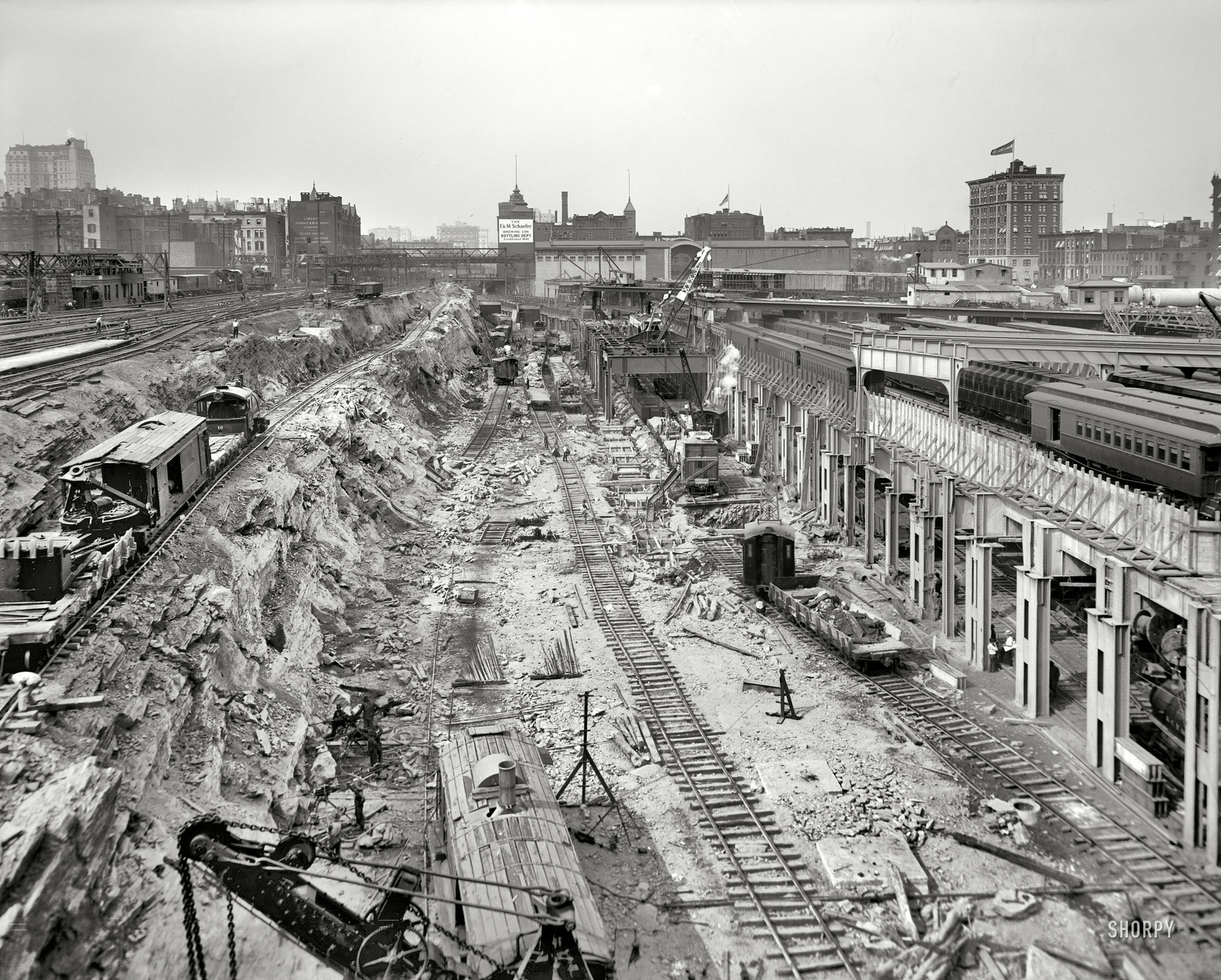 New York Central pu. átépítése 1908 (fotó Shorpy)