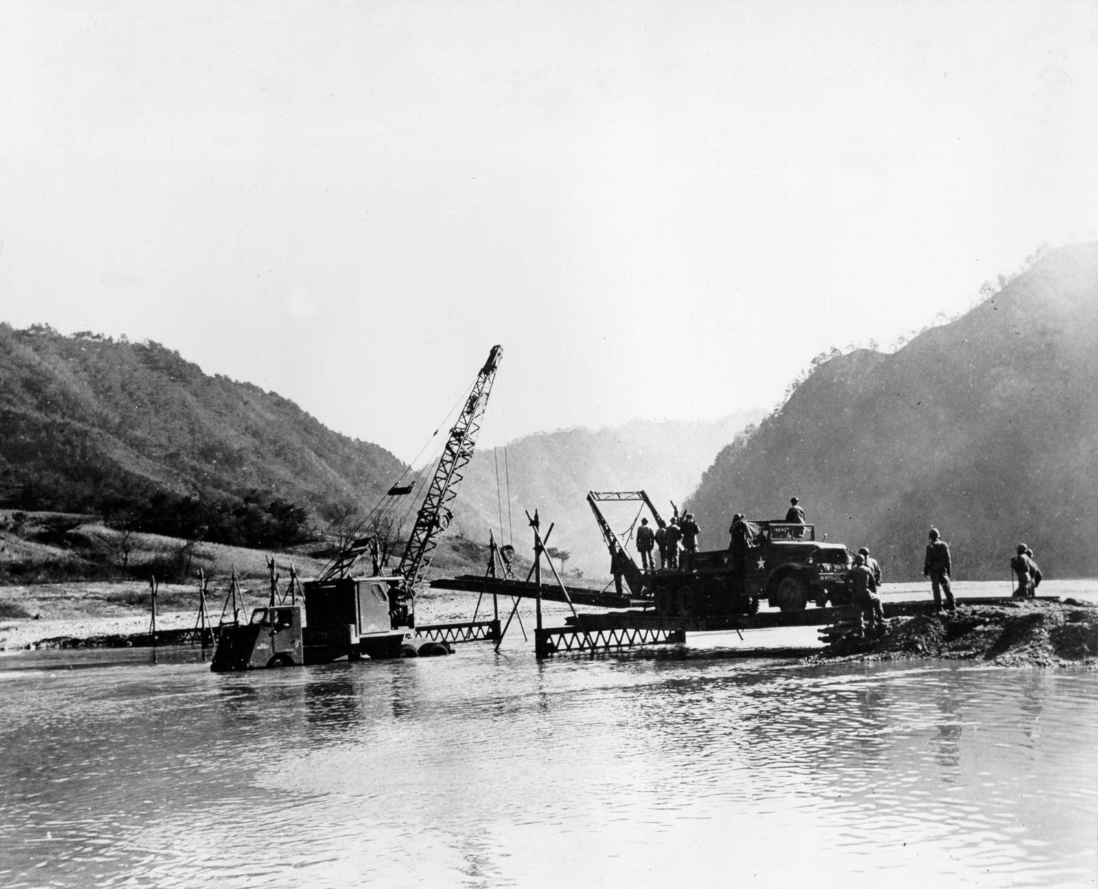 Amerikai Wayne katonai daru Pukhan-folyó Korea 1951
