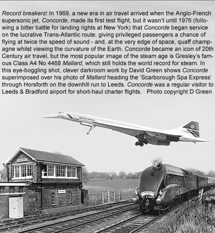 Brit A4 No. 4468 Mallard és Concorde szöveggel