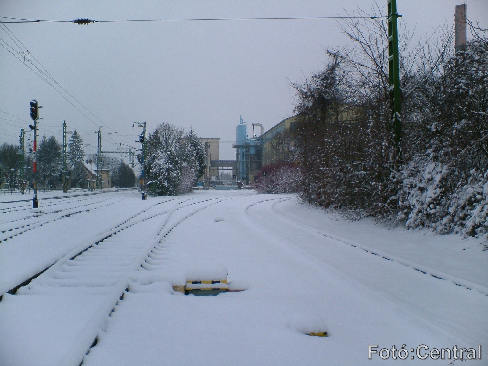 Petőháza állomás télen.