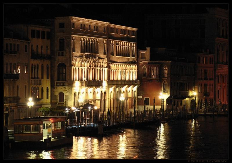 Italy Venice Lit Canal (Medium) (Medium)