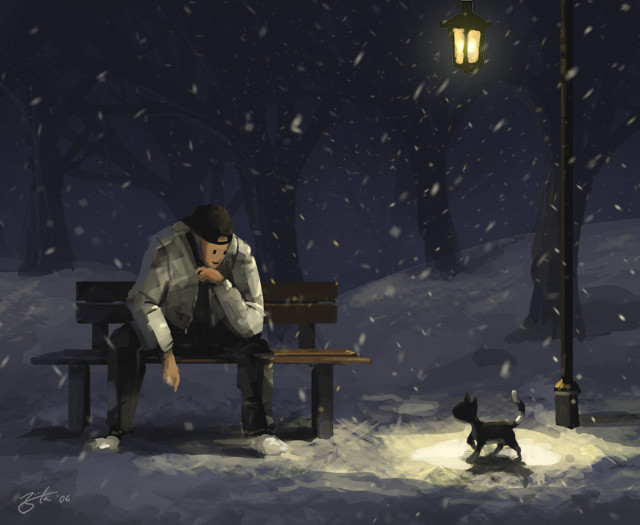 Chilling on a bench (Goro Fujita)